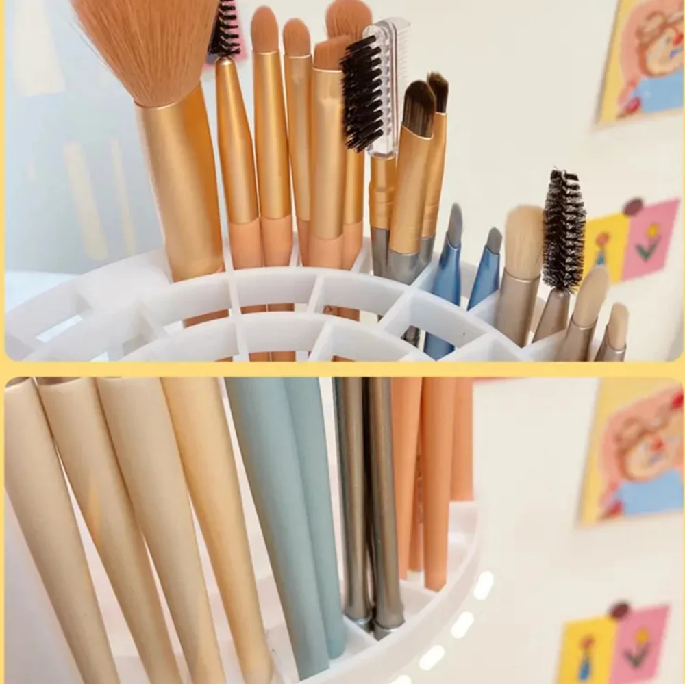 Multi-functional makeup brush holder/pen holder/embroidery holder - Wh…